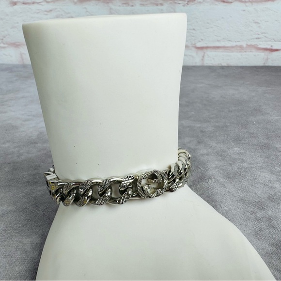 Gucci Sterling Silver Interlocking G Chain Bracelet - Picture 4 of 9